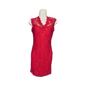 Lace Dress by Charlotte Russe. Sleeveless. Red. Size S